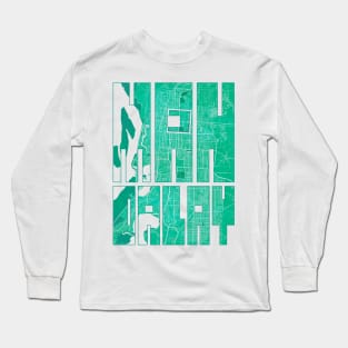 Mandalay, Myanmar City Map Typography - Watercolor Long Sleeve T-Shirt